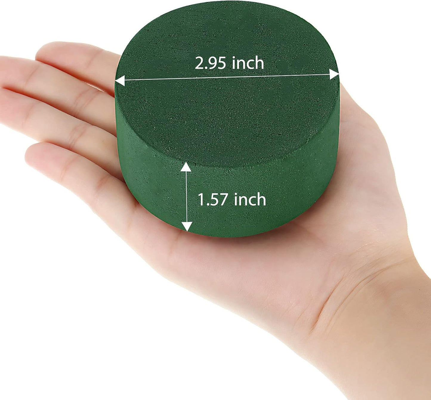 Maitys 12 Pieces Round Floral Foam Wet Green Flower Foam DIY Flower Arrangement Kit for Aisle Wedding Party Decoration(2.95 x 2.95 x 1.57 Inches)