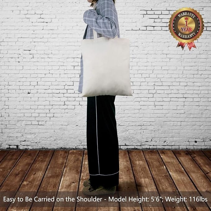 TOPDesign 5 | 12 | 24 | 48 | 192 Pack Economical Cotton Tote Bags, Lightweight Medium Reusable Grocery Shopping Cloth Bags, Suitable for DIY, Advertising, Promotion, Gift, Activity (5-Pack)