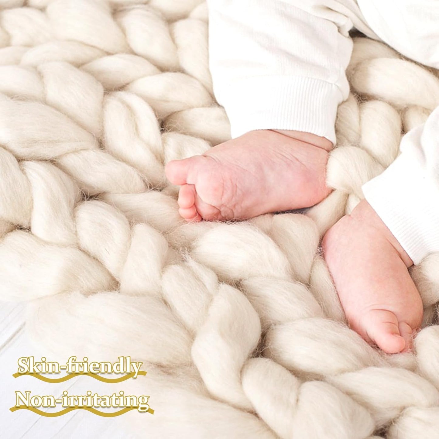 QMNNMA Wool Roving, Green Natural Wool Roving for Spinning, Soft Chunky Yarn for Wool Felting, Felting Pad, Felting Supply, Wool Yarn Bulk, Carded Stuffing