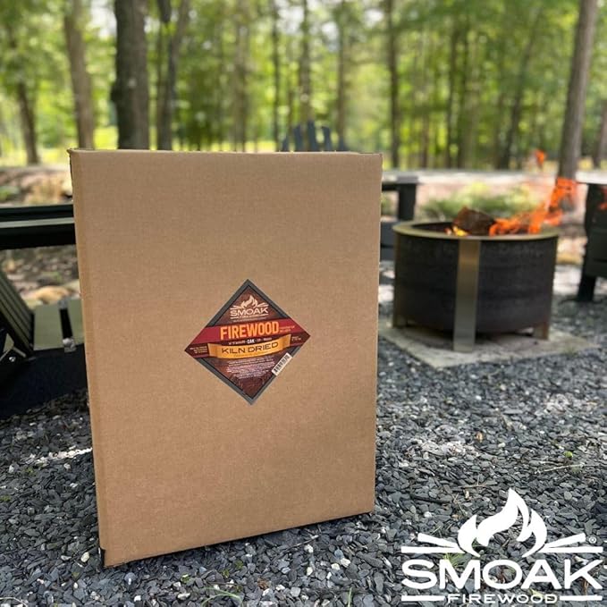 Smoak Firewood - Kiln Dried Premium Oak Firewood (Includes Firestarter) (Large (16inch Logs) 120-140lbs)