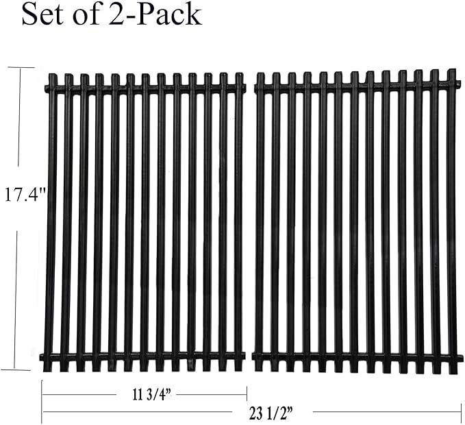 GasSaf Grill Grates for Weber Spirit 300, Spirit 700, Genesis Silver Gold B|C, Platinum B|C, Porcelain Grid Grates Replacement for Genesis 1000-3500, Gas Grill Parts for Weber 7525 (17.4 x11.8)