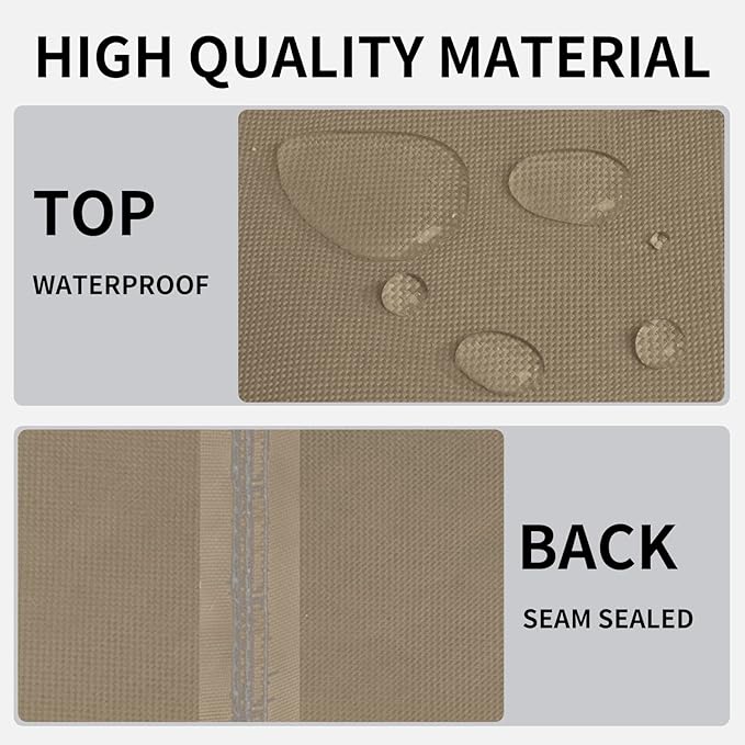 Easy-Going Outdoor Fire Pit Cover Rectangle 52" Lx34 Wx24 H, Durable Outdoor Gas Firepit Cover, Waterproof and Weatherproof Cover for Fire Pit, Camel