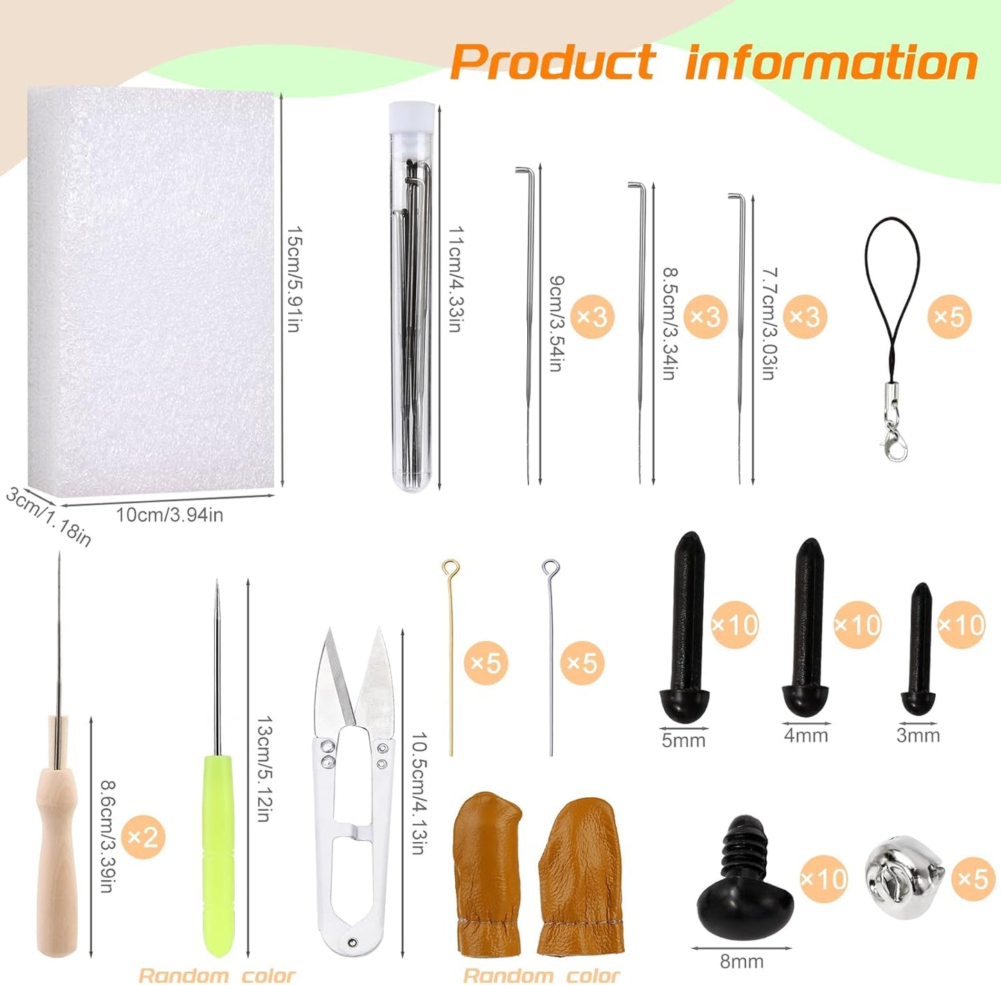 IMZAY Needle Felting Kit, 149 Pieces Needle Felting Tools for Beginner, 72 Colors Wool Roving Set, Felting Kit with Wool Felt Tools and Foam Mat, Felting Kits for Beginners Adult