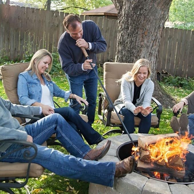 Walden Backyards Fire Pit Stoker Poker® XL 46" - High Temperature Heavy Duty Steel Blow Through Airflow Valve Firepit Stoker Tool for Outdoor Pits and Campfire - Extra Long Fire-Poker 46"
