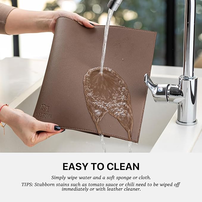 Faux Leather Placemats Set of 6 Vinyl Washable Wipeable Table Mats for Kitchen Dining Table Heat Resistant Waterproof Modern Indoor/Outdoor Placemats Non-Slip Easy Clean Place Mats (Chocolat)