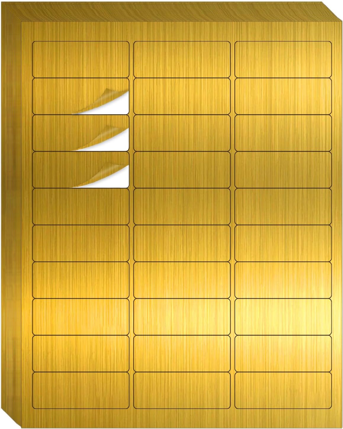 1" x 2-5/8" Address Labels- Gold Shipping Labels Stickers/Mailing Labe Stickers for Laser/Inkjet Printer, Matte- Permanent Adhesive Sticker