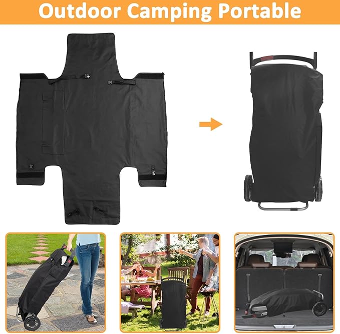 Grill Cover for Weber Traveler Portable Gas Grill, Waterproof Grill Cover for Weber Portable Gas Grill 9010001 Series Models, 600D BBQ Cover Replacement for Traveler Cover