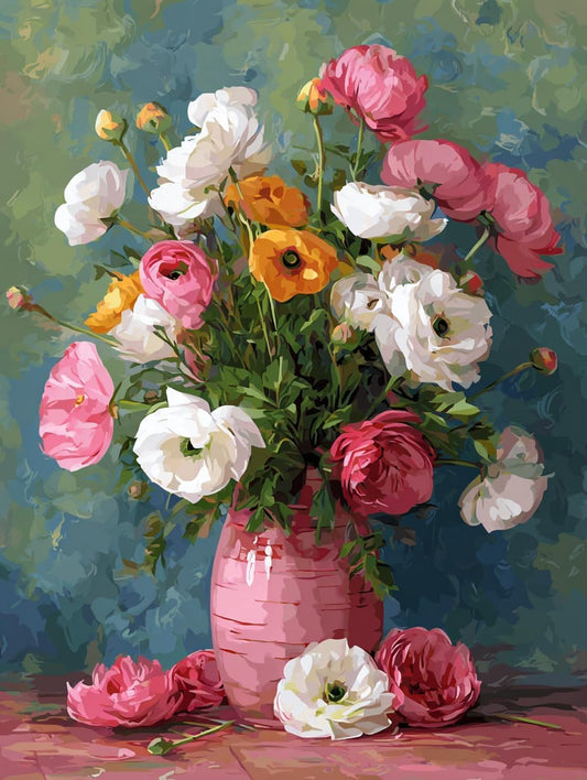 Moohue 14 ct Counted Cross Stitch Kits for Adults Flowers Cross Stitch Patterns Stamped Printed Cross Stitch Kits (Flowers 14)