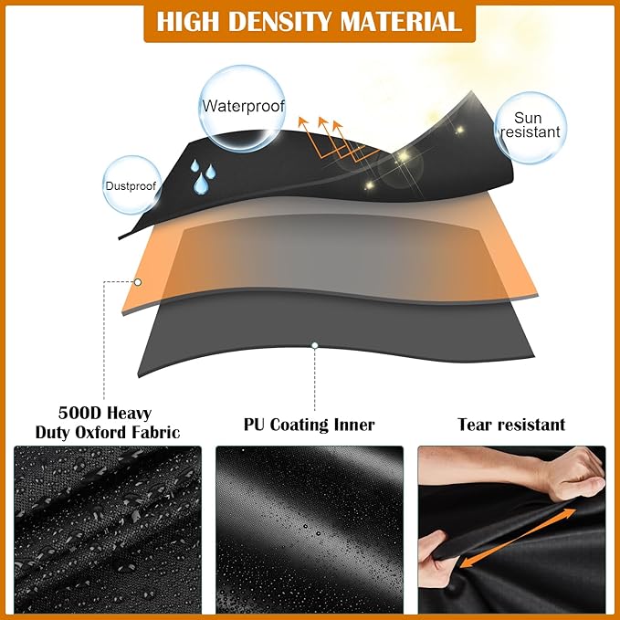 Kingling Patio Furniture Covers Waterproof, Round Patio Table Cover 48 inch Heavy Duty Outdoor Table Cover for Dining & Coffee Table Chair Set, Small Firepit Table All Weather Resistant-48''D x27''H