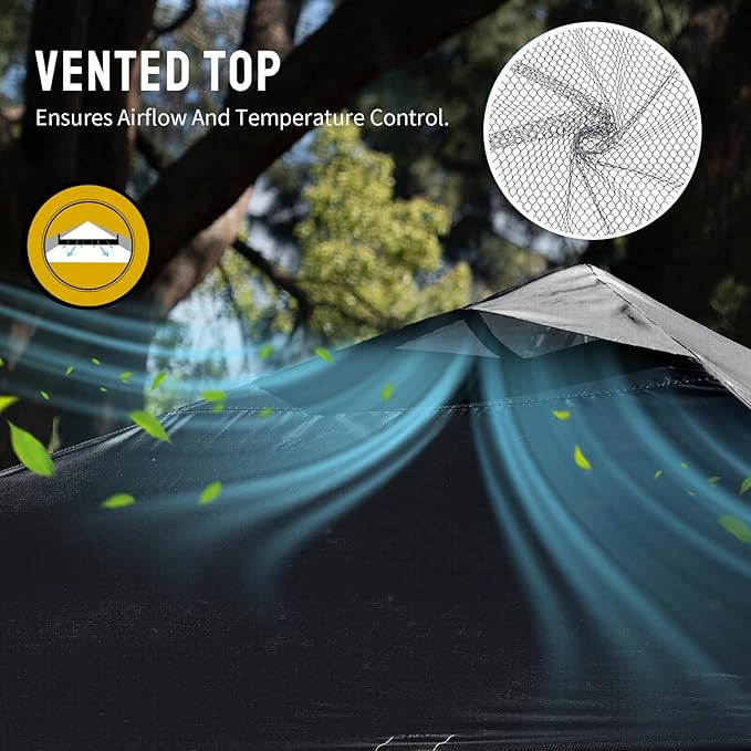 CROWN SHADES 10x10 Pop Up Canopy - Beach Tent with One Push Setup - Easy Outdoor Sun Shade for Events, Parties, Camping - Gazebo with STO-N-Go Cover Bag, Silver Coated Top, Black