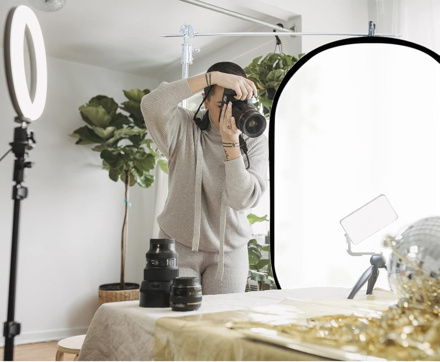 Selens Oval Light Reflector Diffuser, 47x70.8inch/120x180cm Collapsible Soft Light Diffusion with Portable Carrying Bag for Photo Studio & Outdoor Lighting