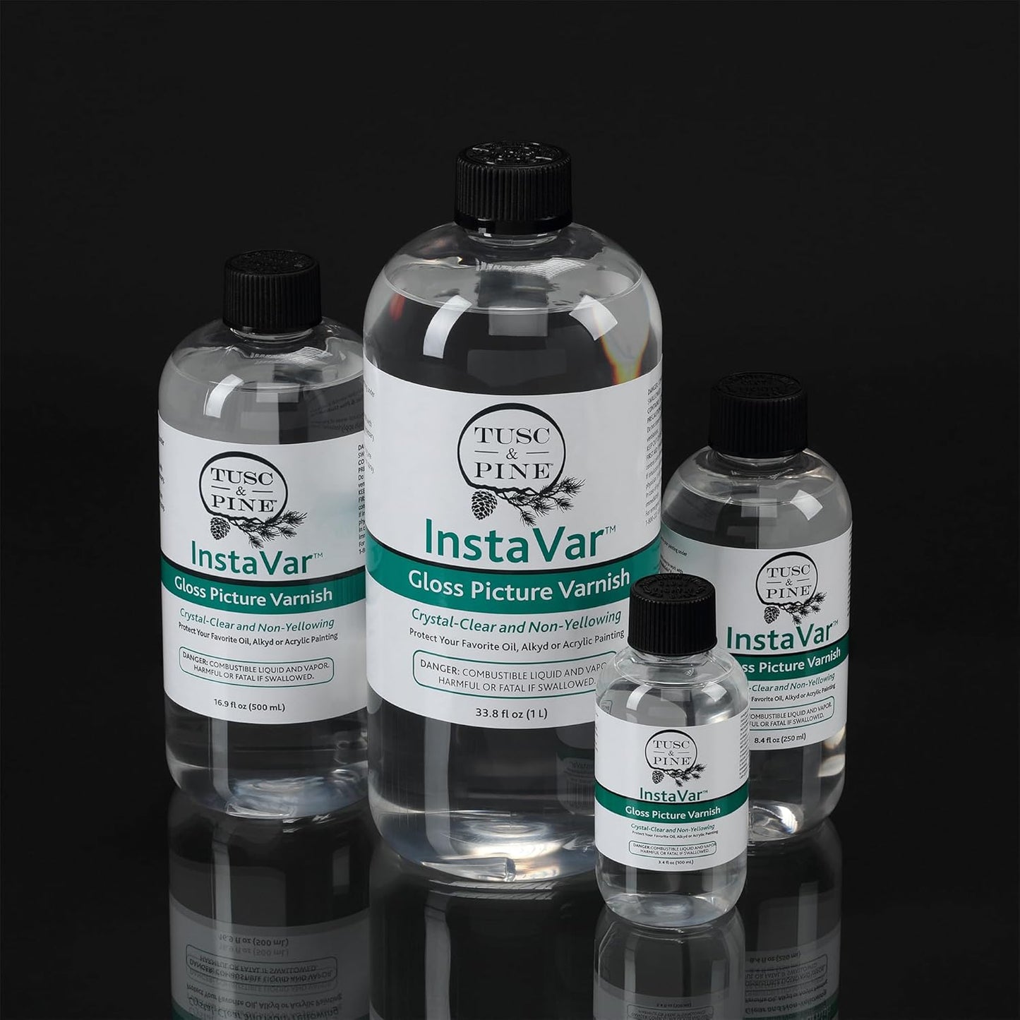 Tusc & Pine InstaVar™ Gloss Picture Varnish - Archival Quality Varnish for Oil, Alkyd, and Acrylic Artists - 16.9oz Bottle