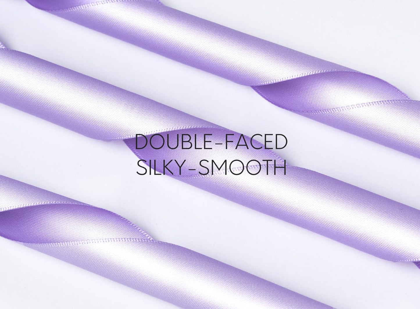 Lavender Satin Ribbon 1-1/2 Inch x 50 Yards Double-Faced Ribbons for Gift Wrapping Crafts Flower Bouquet Wedding Paper Bows Invitations