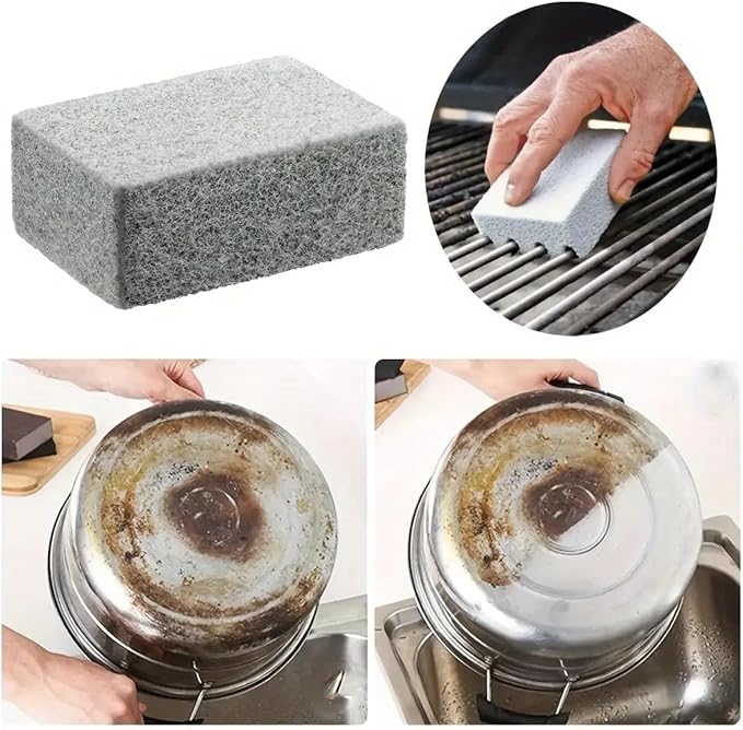 Grill Cleaning Brick & Pumice Stone for BBQ Grills, Flat Top Griddles, Stoves & Ovens | Heavy Duty Griddle Cleaner for Grease, Rust & Stubborn Residue | Pumice Stone Grill Cleaning Tools