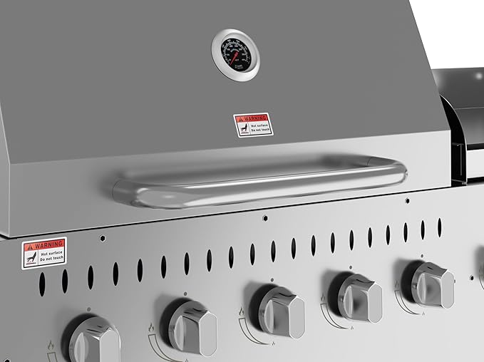 72 in. 10-Burner Commercial Outdoor Propane Gas Grill With 36 in. Roll Dome Cover and 36 in. Griddle in Stainless-Steel, ETL Listed (CGKIT7-D36G36)
