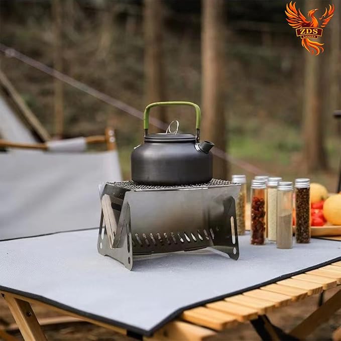 6.3 Inch Portable Fire Pit - Foldable Stainless Steel Camping Fire Bowl & Grill - Compact Bonfire Pit for Backyard, Patio, Garden Parties & Camping Trips