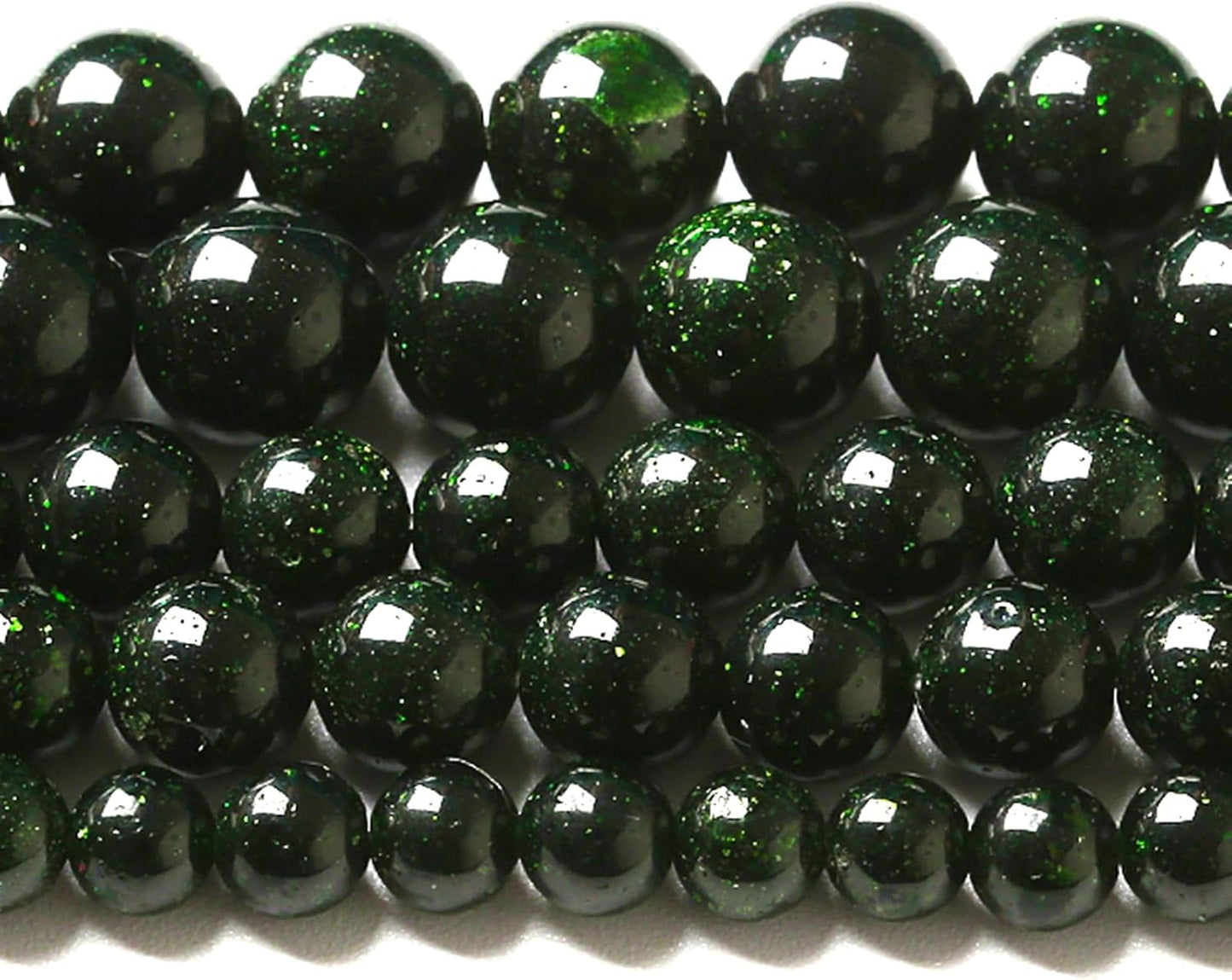 6MM 120pcs Natural Green Sandstone Energy Healing Beads Round Loose Beads for Jewelry Making Bracelet 2 Strands 32"