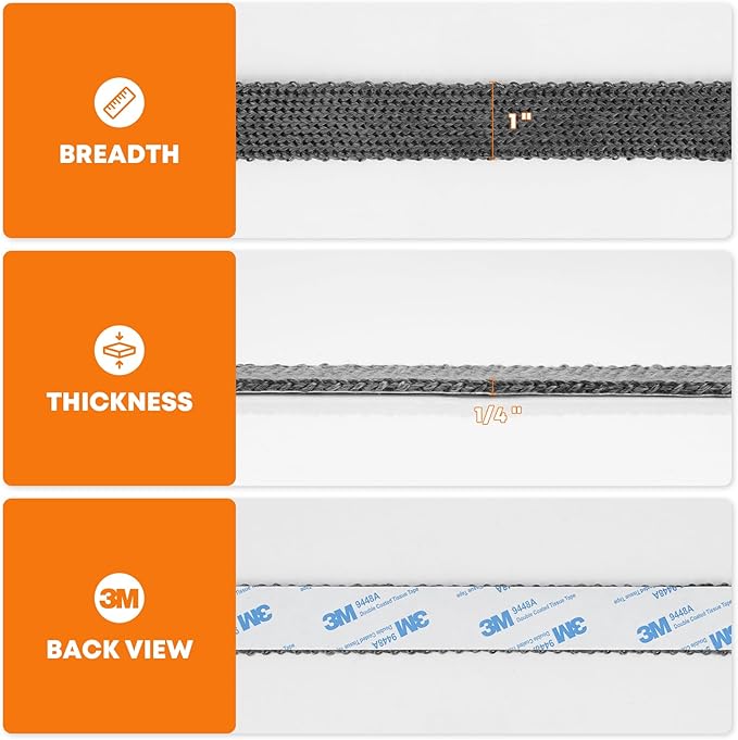 Stanbroil Stove Gasket Tape, 1" Width, 1/4" Thick, 72" Length Self Adhesive Flat Gasket for Stoves and Fireplaces, High Temperature Fiberglass Gasket Tape