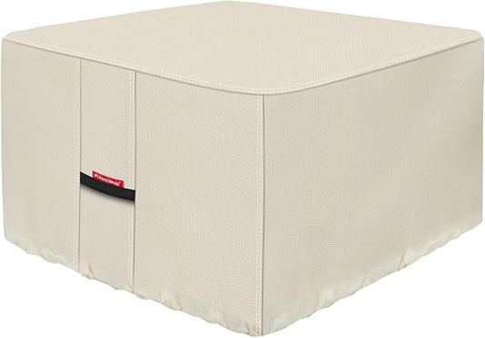 Porch Shield Fire Pit Cover - Waterproof 600D Heavy Duty Fade Resistant Square Patio Fire Pit Table Cover Beige - 50 x 50 inch