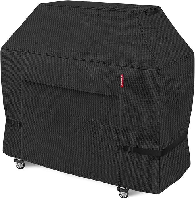 Porch Shield 72W x 24D x 48H inch Premium Gas Grill Cover Up to 68 inch, Waterproof and Fade Resistant 600D BBQ Covers for Weber, Brinkmann, Char-Broil and More, Black