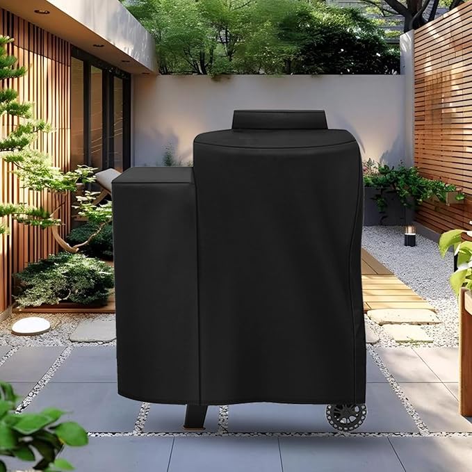 Grill Cover for Pit Boss Phoenix 376 Pellet, Heavy Duty 600D Waterproof for PitBoss Onyx Edition Phoenix Kettle Pellet Charcoal Grill Smoker Cover Accessories, Black