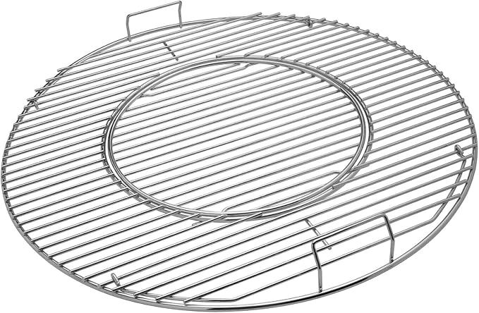 Hinged Cooking Grate for Weber 22.5 Inch Grill-8835 Gourmet BBQ System Replacement Grate Compatible with One-Touch Silver,Master-Touch,Performer & Premium Charcoal Grills,21.5x21.5 inch