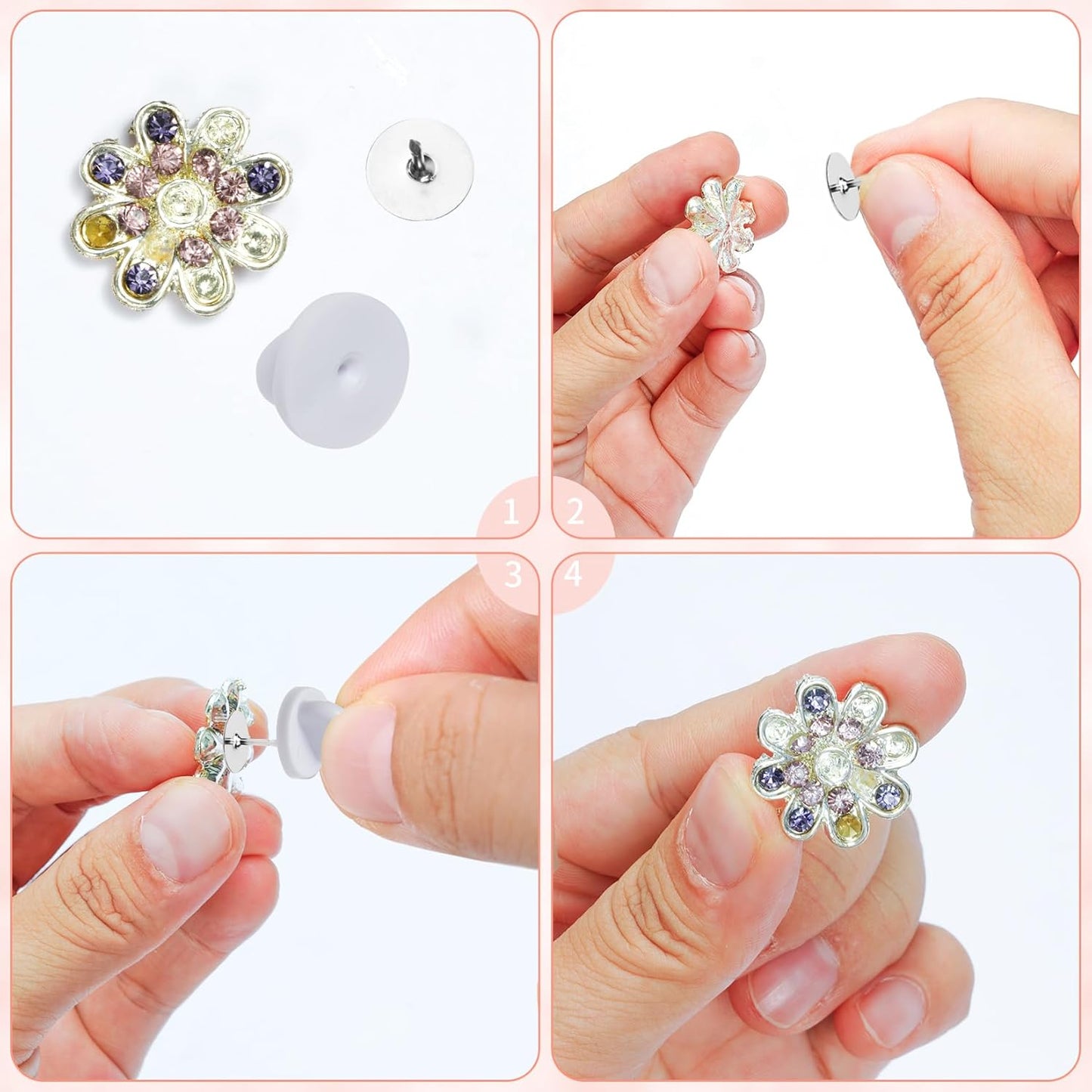 400pcs PVC Rubber Butterfly Clutch Pins Tie Tacks Blank for Uniform Badges Backing Holder Clasp Lapel Enamel Pins(200 Sets),White