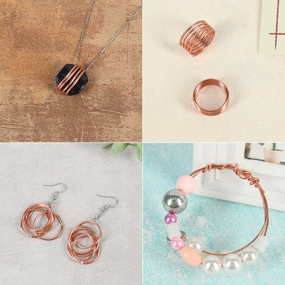 Tenn Well 15 Gauge Aluminum Wire, 164 Feet 1.5mm Bendable Metal Craft Wire for Jewelry Making, Beading, Sculpting and Bonsai Training (Copper)