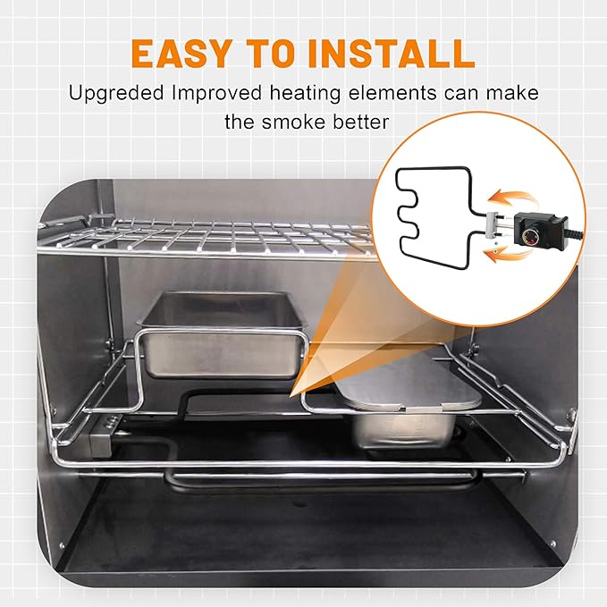 Heating Element Compatible with Masterbuilt Electric Smoker and Grill,Adjustable Thermostat Cord Controller Replacement,Masterbuilt Smoker Parts for Smokers & Turkey Fryers,1500Watt