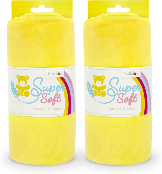 kullaloo Plush Fabric | Solid Yellow Minky Fabric for Sewing (Pack of 2) | Super Soft Cuddle Material | 39.5x29.5 | Plushies, Baby Blankets, Pillows, Dog Beds, Cat Beds, Baby Accessories, Apparel