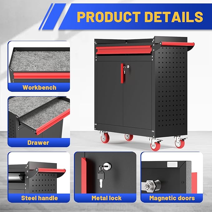 Metal Grill Cart - Outdoor Grill Cart with Storage,Grill Table with Wheels,Outdoor Bar Cart with Adjustable Shelf for Kitchen Prep and Patio BBQ