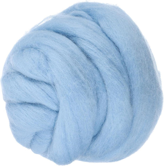 PATIKIL Wool Roving Yarn, 250G/8.8OZ Felting Wool Pure Roving Yarn, Moon Blue