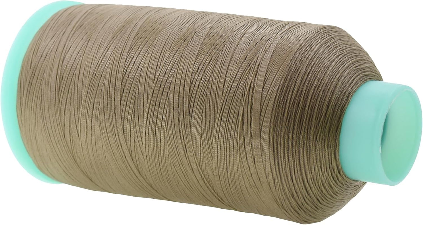 Mandala Crafts Bonded Nylon Thread Dark Beige Heavy Duty Sewing Threads - 2843 YDs Size 46 210D T45 Tex 45 Thread for Leather Jeans Weaving Outdoor Marine Upholstery Threads