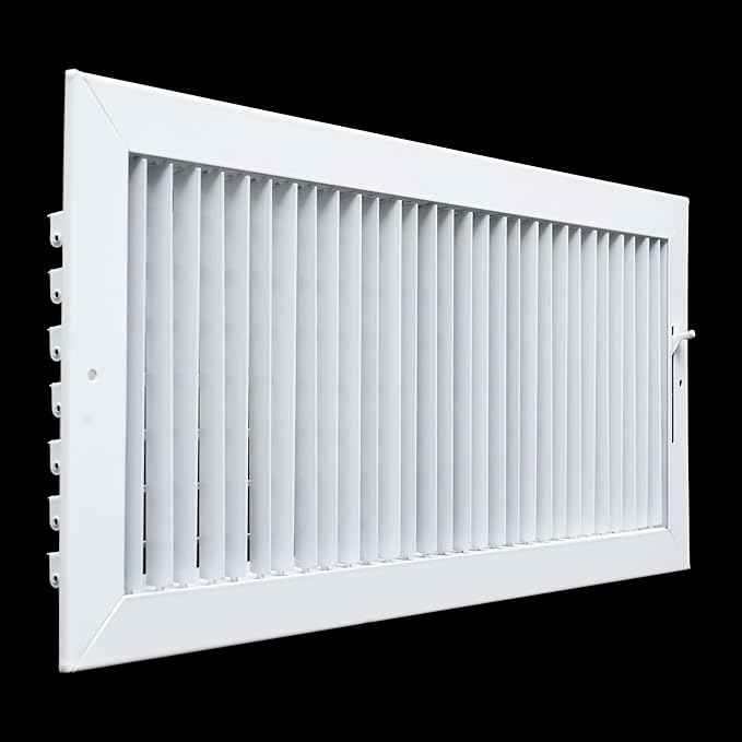 Fits 20x8 Duct Opening Steel Adjustable Air Supply Grille by Handua | Register Vent Cover Grill for Sidewall and Ceiling | White | Outer Dimensions: 21.75" X 9.75"