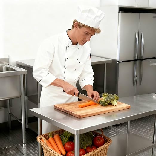 Stainless Steel Work Table 24 x 72 Inch, NSF Commercial Prep Table with Undershelf, Heavy Duty Food Prep Workstation