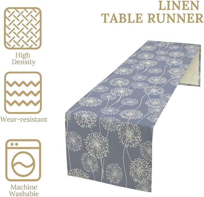 Dandelions Farmhouse Table Runner,Vintage Summer Fall Rustic Country Table Runner for Kitchen Coffee Dining Table Holiday Home Party Decor 13x70in