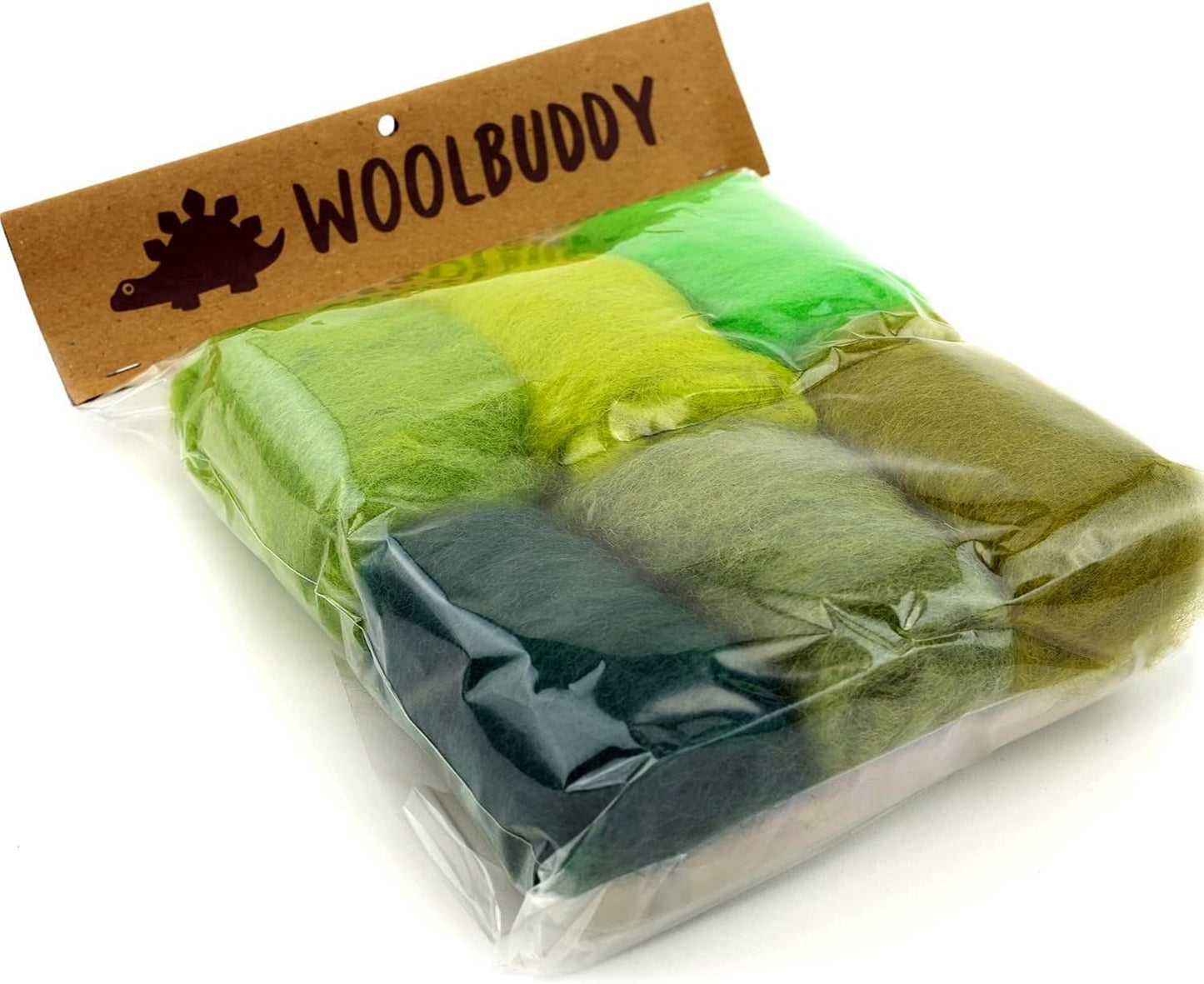 Woolbuddy Wool Roving Kit - Premium Core Wool for Needle Felting, Felting Soap & Tools – Sustainable Roving Wool for Beginners & Adults, Wet Felting Supplies (Green)