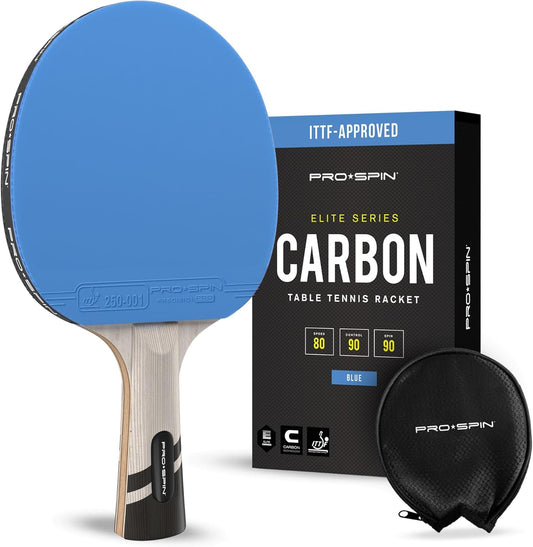 PRO SPIN Ping Pong Paddles - Professional Level Table Tennis Rackets with Carbon Fiber for Superior Control | 7-Ply Blade, Premium Rubber, 2.0mm Sponge | Includes Protector Case