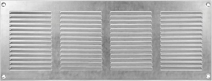 Repa Market Air Vent Cover 16x6 Inch (Outer Dimensions) Galvanized Steel Louvered Grill Cover with Mesh Screen/Wall or Ceiling Vent/HVAC Register for Indoor and Outdoor Ventilation