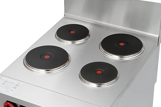 KoolMore 24 in. Commercial Electric Range with 4 Burners and 1 Standard Electric Oven in Stainless Steel - 208V 3-Phase, CSA Listed (KM-CR24-E)