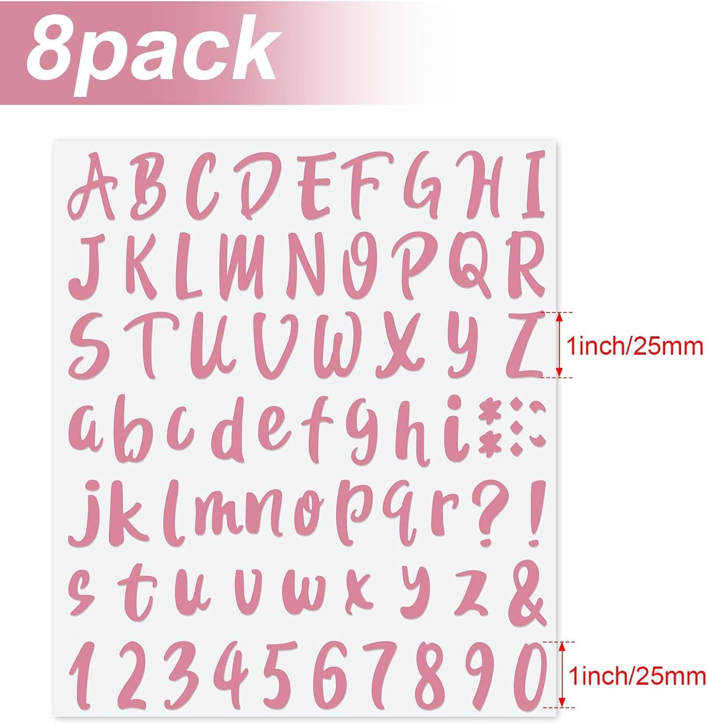 Outus 576 Pieces 8 Sheets Letters Stickers Self Adhesive Vinyl Letter Alphabet Number Stickers Mailbox Numbers Sticker, Decals for Classroom Decor, Sign, Door(Delicate Colors,1 Inch)
