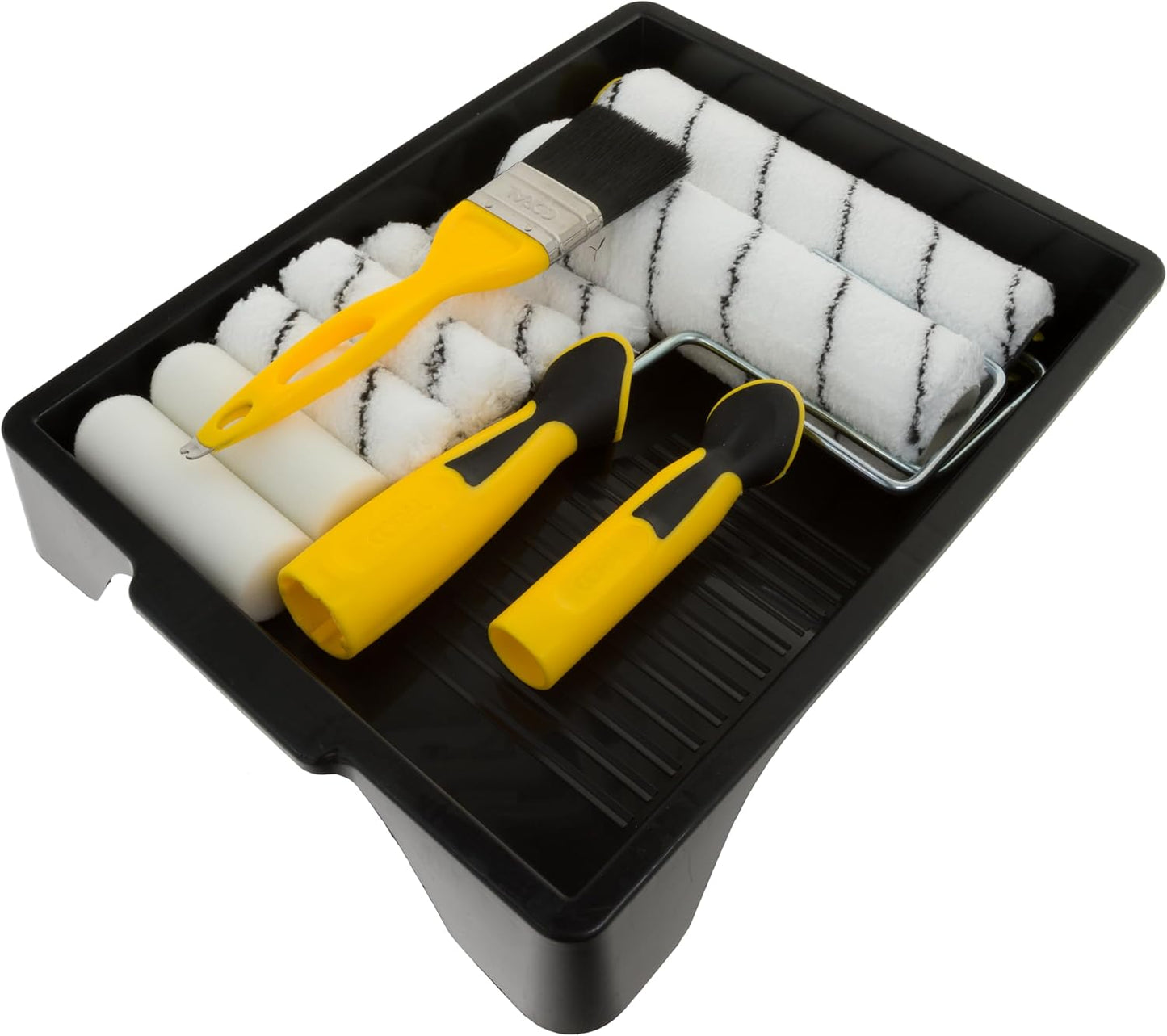 CORAL Easy Coater Decorating Paint Roller Tray & Frame Set, 12 Piece Pack, Roller Brush, 10501