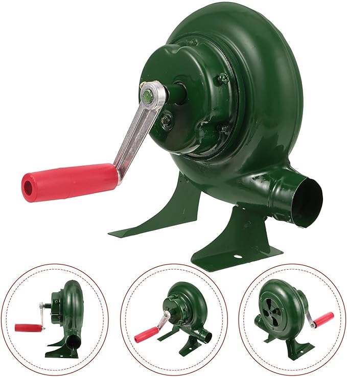 Manual Hand Crank Air Fire Blower Iron Barbecue Fan for Outdoor Grill Camping Picnic Portable Stove Fire Pit Tool
