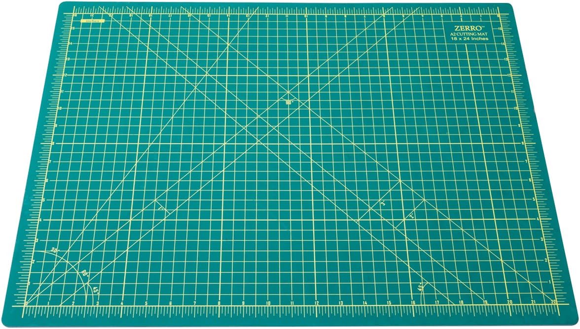 ZERRO Cutting Mat 18" x 24" Self Healing Professional Double Sided Sewing Rotary Mat Thick 5-Layer with Imperial/Metric (A2)