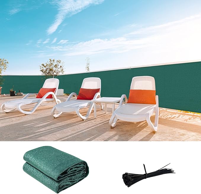 LOVE STORY Custom Size 3'x35' Dark Green Balcony Privacy Screen,UV Block Privacy Fence Screen,90% Shield for Outdoor Pool Garden Apartment Railing