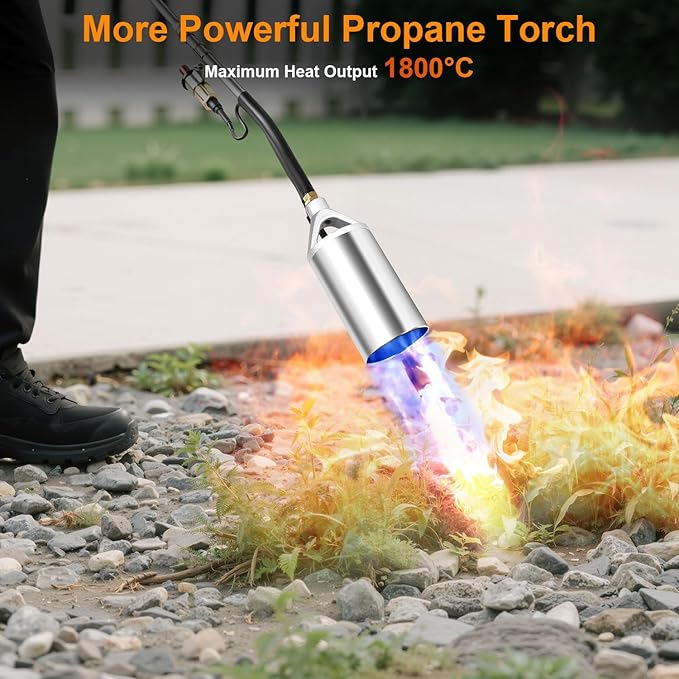 Sondiko Powerful Weed Burner, Propane Torch High Output Weed Torch with 11.5FT Hose, Heavy Duty Blow Torch, Weed Torches for Outside(Propane Tank Not Included)