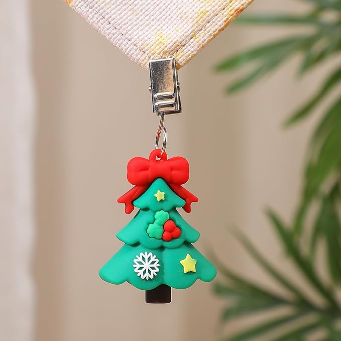 TwoFish Home Set of 4 Xmas Tree Tablecloth Weight Clamps Xmas Tree Style Decoration Tablecloth Weight Clamps Pack of 4