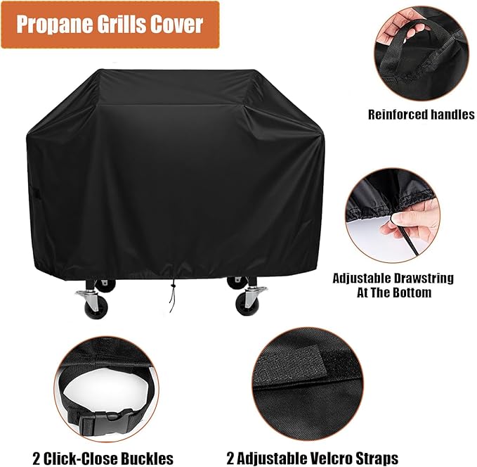 Grill Cover for Electactic 3-Burner Propane Gas Grill, Waterproof Outdoor Covers for Propane Gas BBQ Grill - 22.5" D x 49" W x 43" H