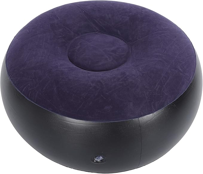ANGGREK Inflatable Ottoman,Blow Up,Portable Outdoor Camping Chair Inflatable Flocking Stool Footrest for Home Office Travel