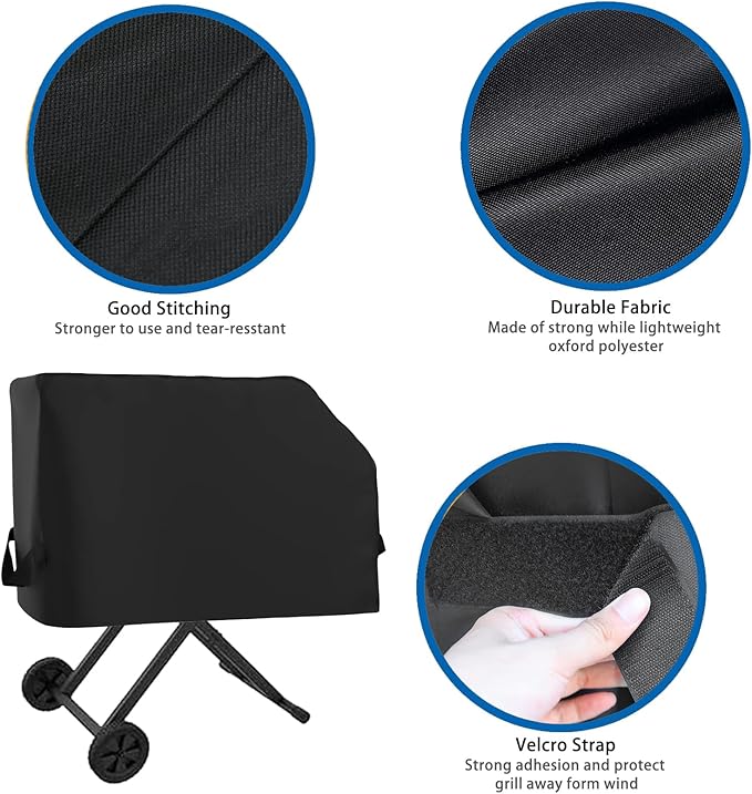 Griddle Cover for Blackstone 22” On The Go Scissor-Leg Griddle with Hood and Stand, Heavy Duty Waterproof Cover for Blackstone 1935 22inch Scissor Cart Griddle, Outdoor BBQ Grilling Cover